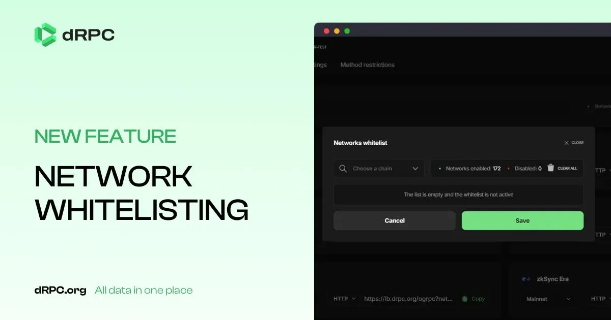 New Feature — Control Chain Access with Network Whitelists