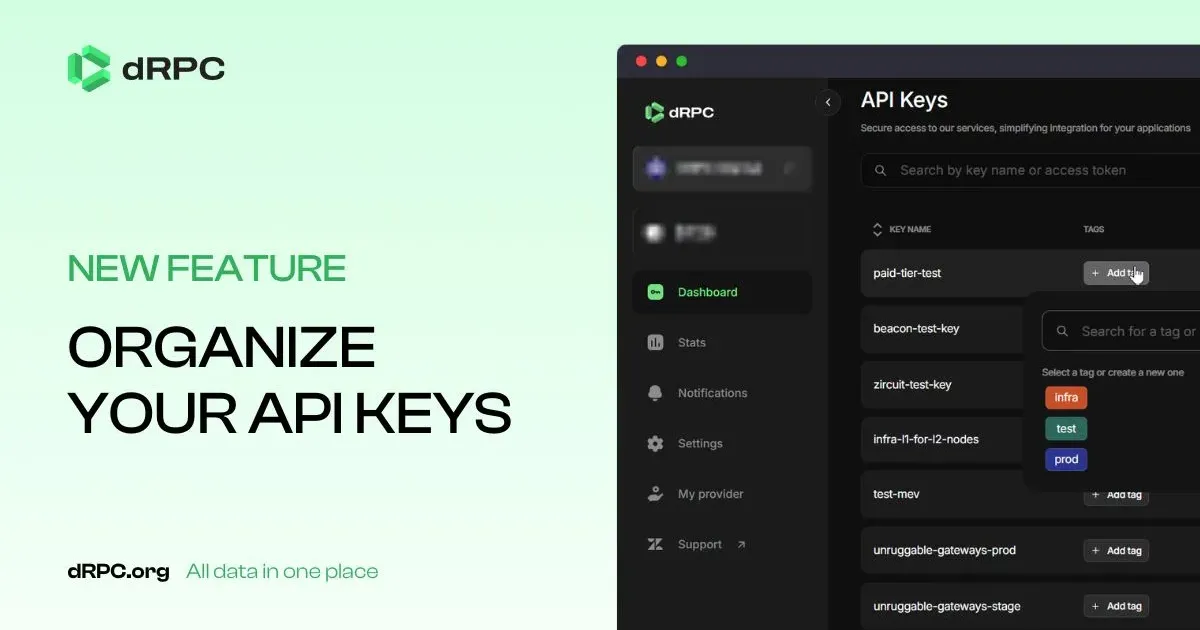 New Feature — Organize Your API Keys with Tags and Descriptions