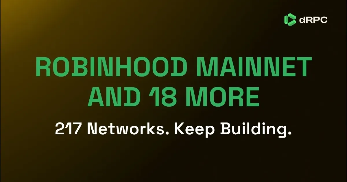 Robinhood Mainnet and 18 More Networks Now Live on dRPC NodeCloud