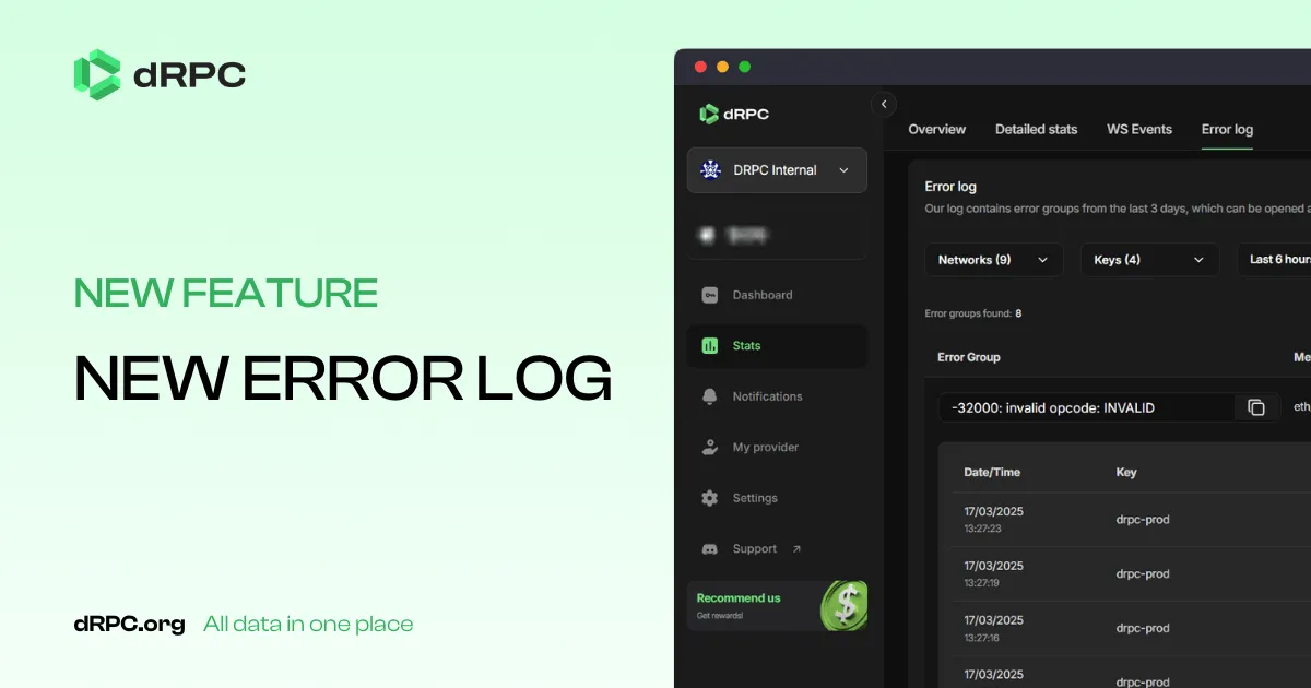 Product Update: New Error Log
