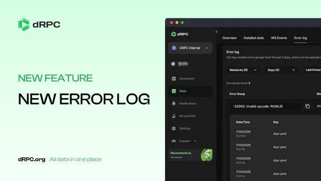 Product Update: New Error Log